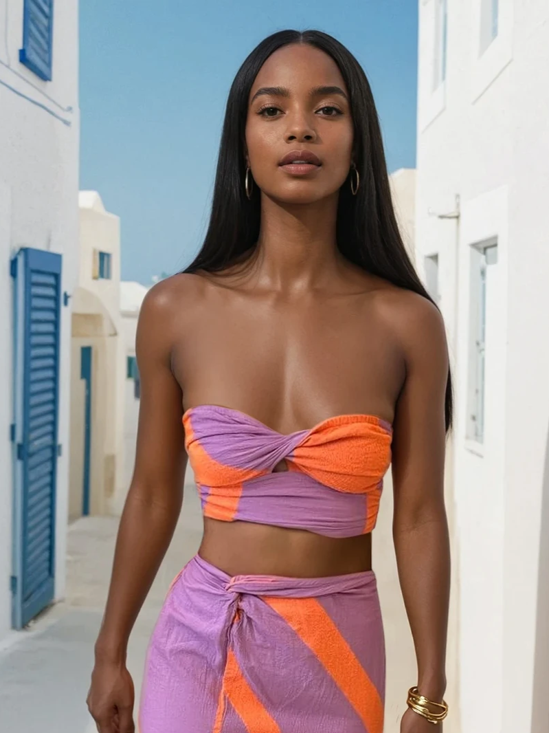 Solea Strapless Twist Crop Top