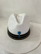 Load image into Gallery viewer, Hat,western,straw,fashion,summer,santorini,island,greece,boutique,clothing, style
