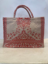 Load image into Gallery viewer, Beige &amp; Red Tote Bag
