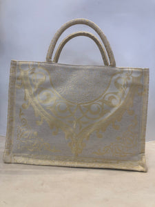 Beige & Gold Tote Bag
